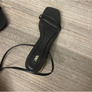 Zara Laminated Heeled Sandals